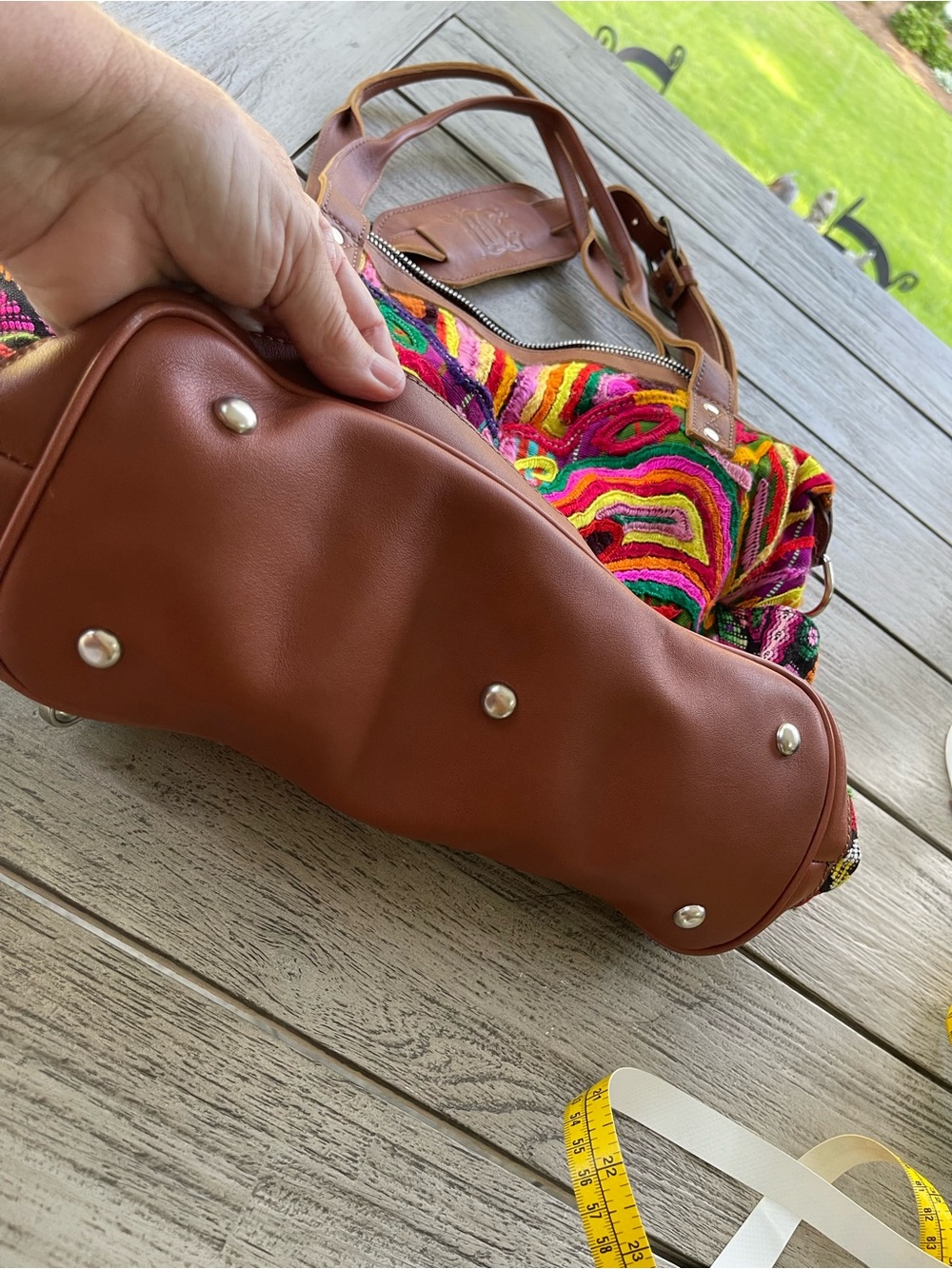 Little Guatemala Designs Huipil Hand-Embroidered Multicolor Convertible Bag - Picture 3 of 8